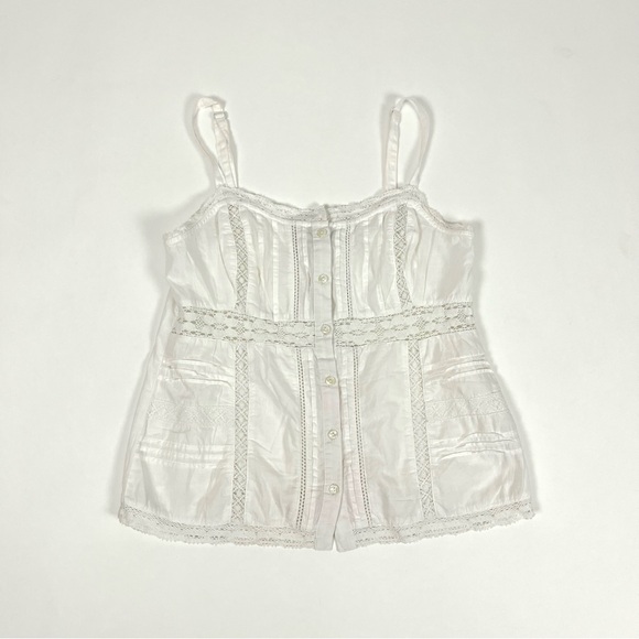 White Lace Trim Tank Top - Picture 1 of 4